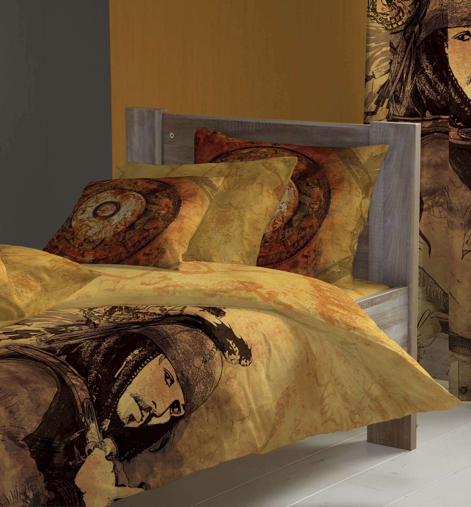 D''Decor - Pirates of the Carribbean Double bed sheets & Two Pillow Cover