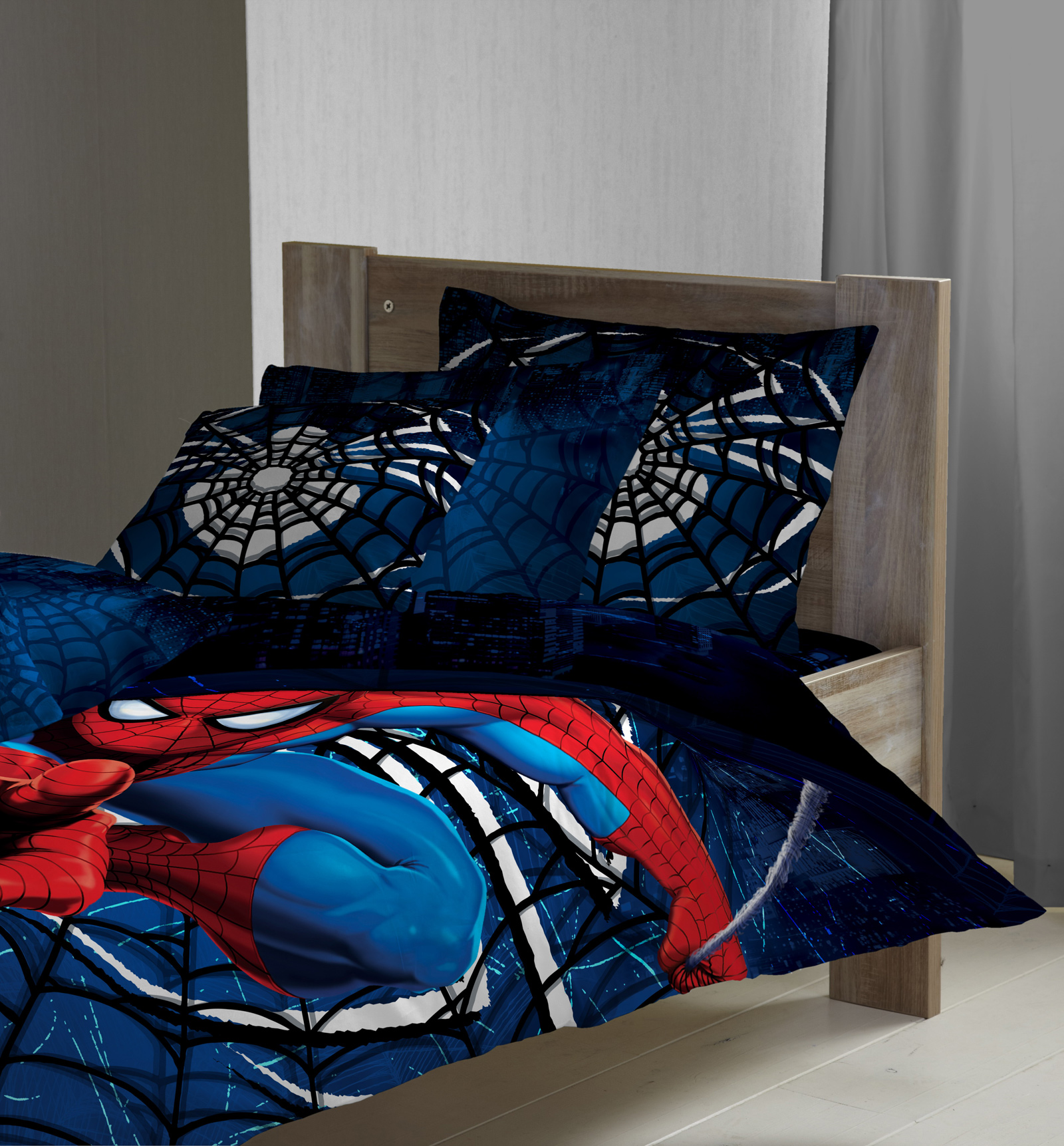 D''Decor - Spiderman Double Bed sheet with Two Pillow Cover