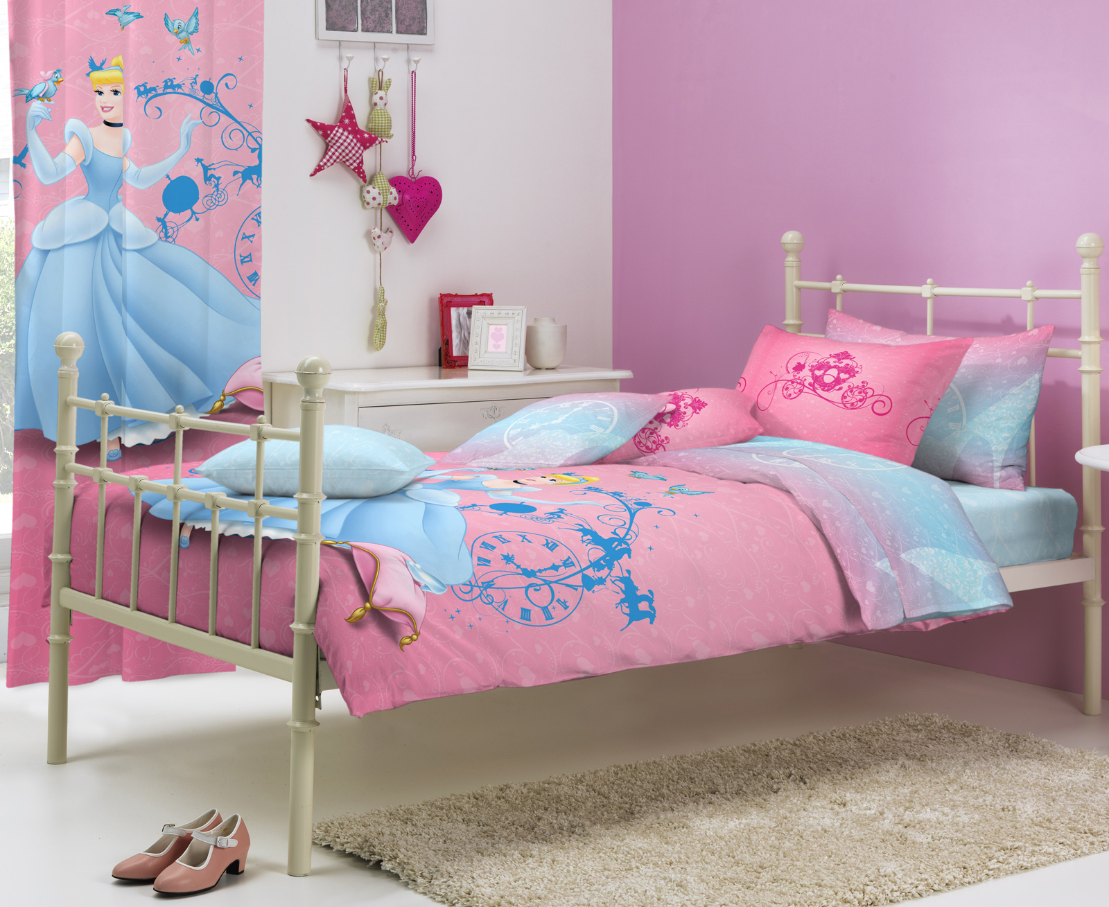 D''Decor - Disney Cinderella Pink Single Bed Sheet Set
