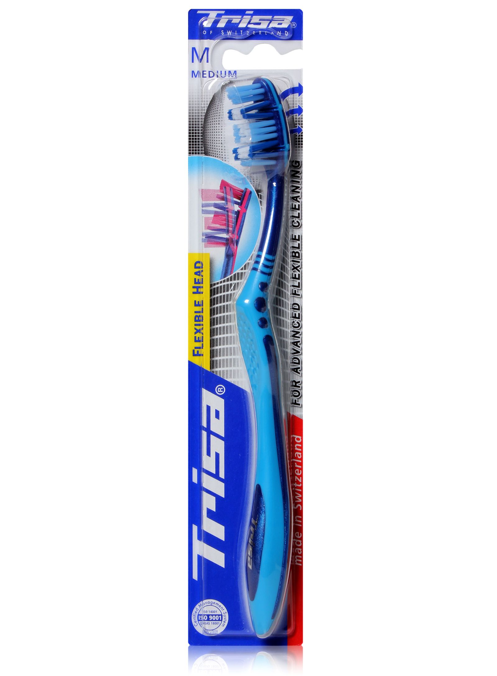 Trisa - Flexible Head Medium Blue Toothbrush