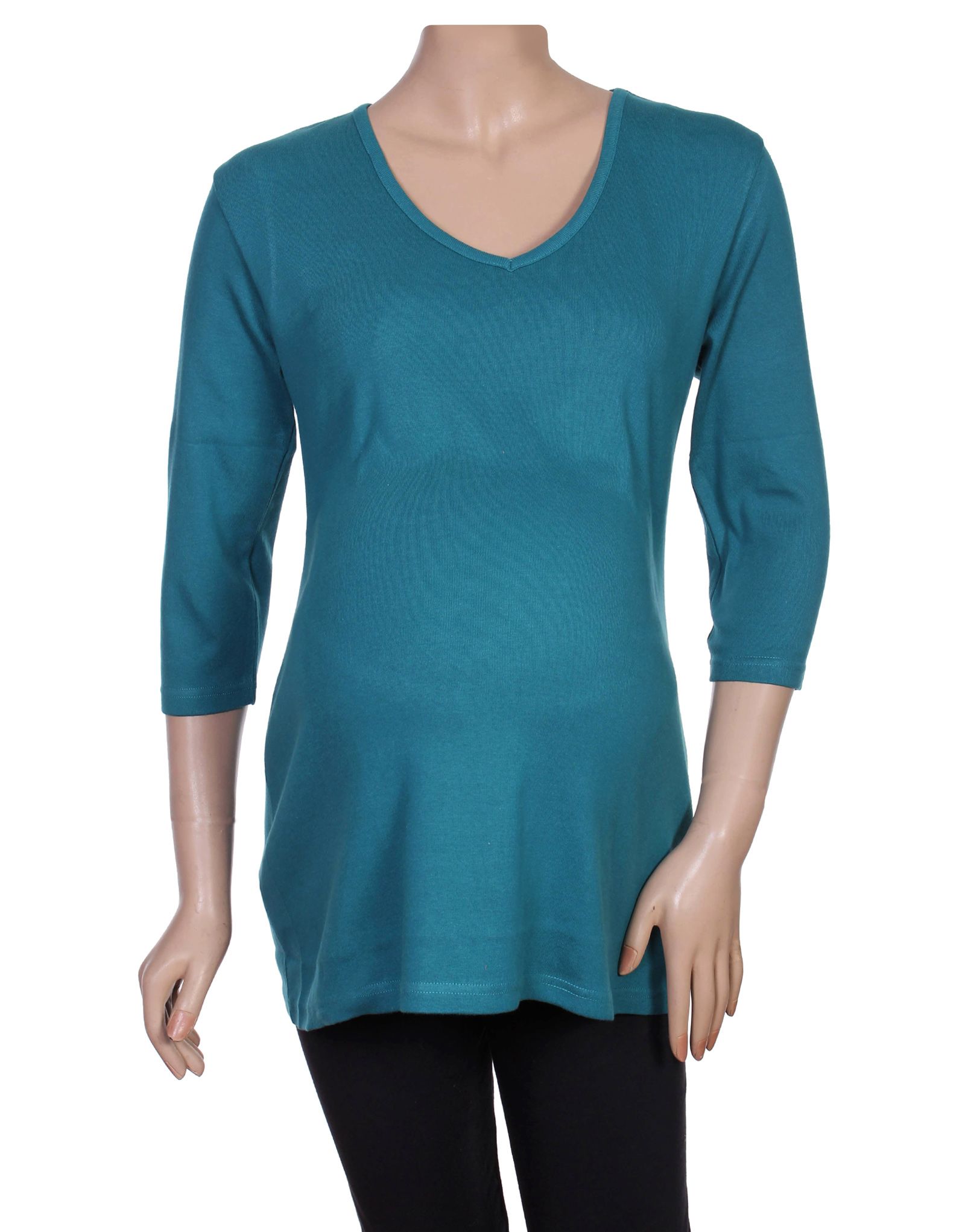 Maternity Fitted Top - Aqua Blue