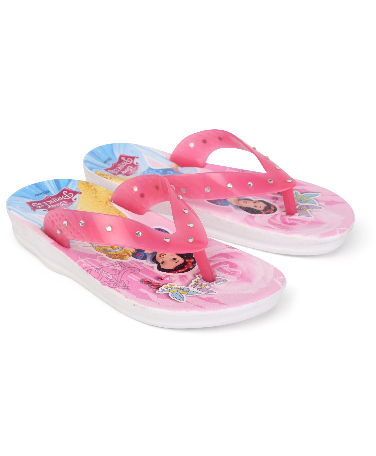 Disney Flip Flops Princess Design- Pink White