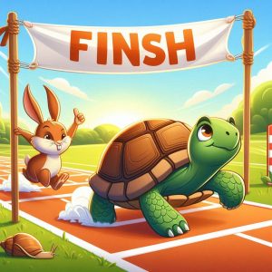 Tortoise win the race