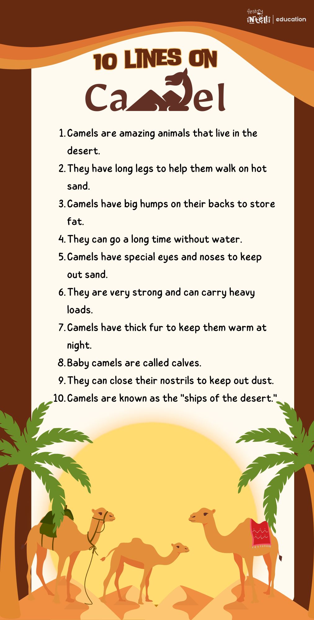 10 Lines on Camel - Infographic