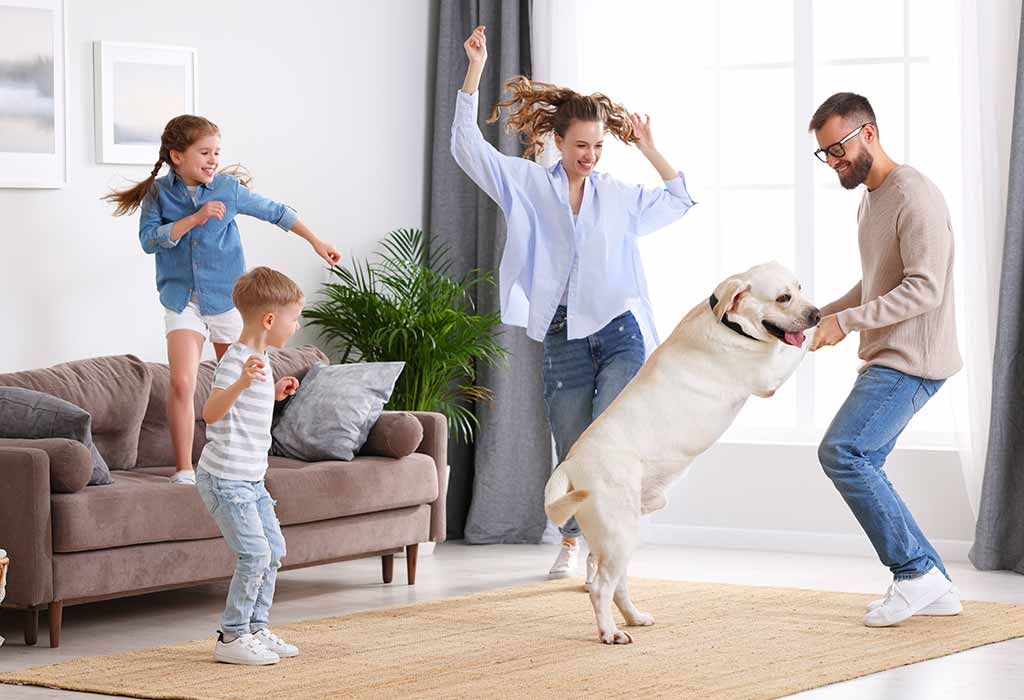 family dancing together