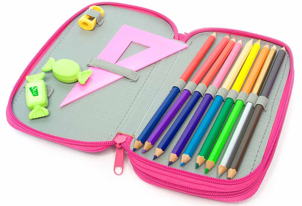 Back to school pencil box and stationery