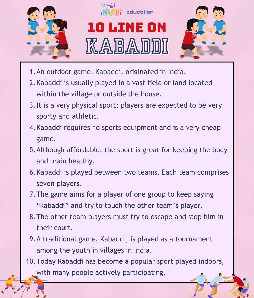 10 Lines On Kabaddi - Infographics