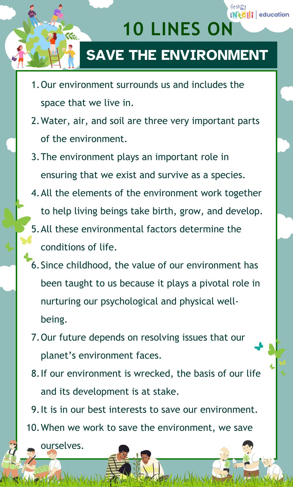 10 Line On Save The Environment - Infographics