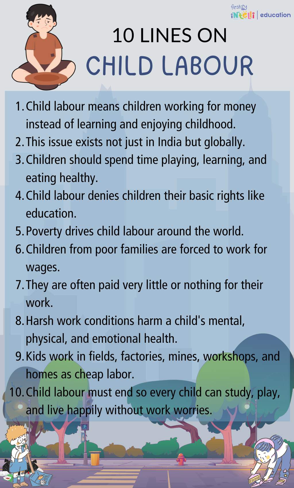 10 Lines On Child Labour - Infographic