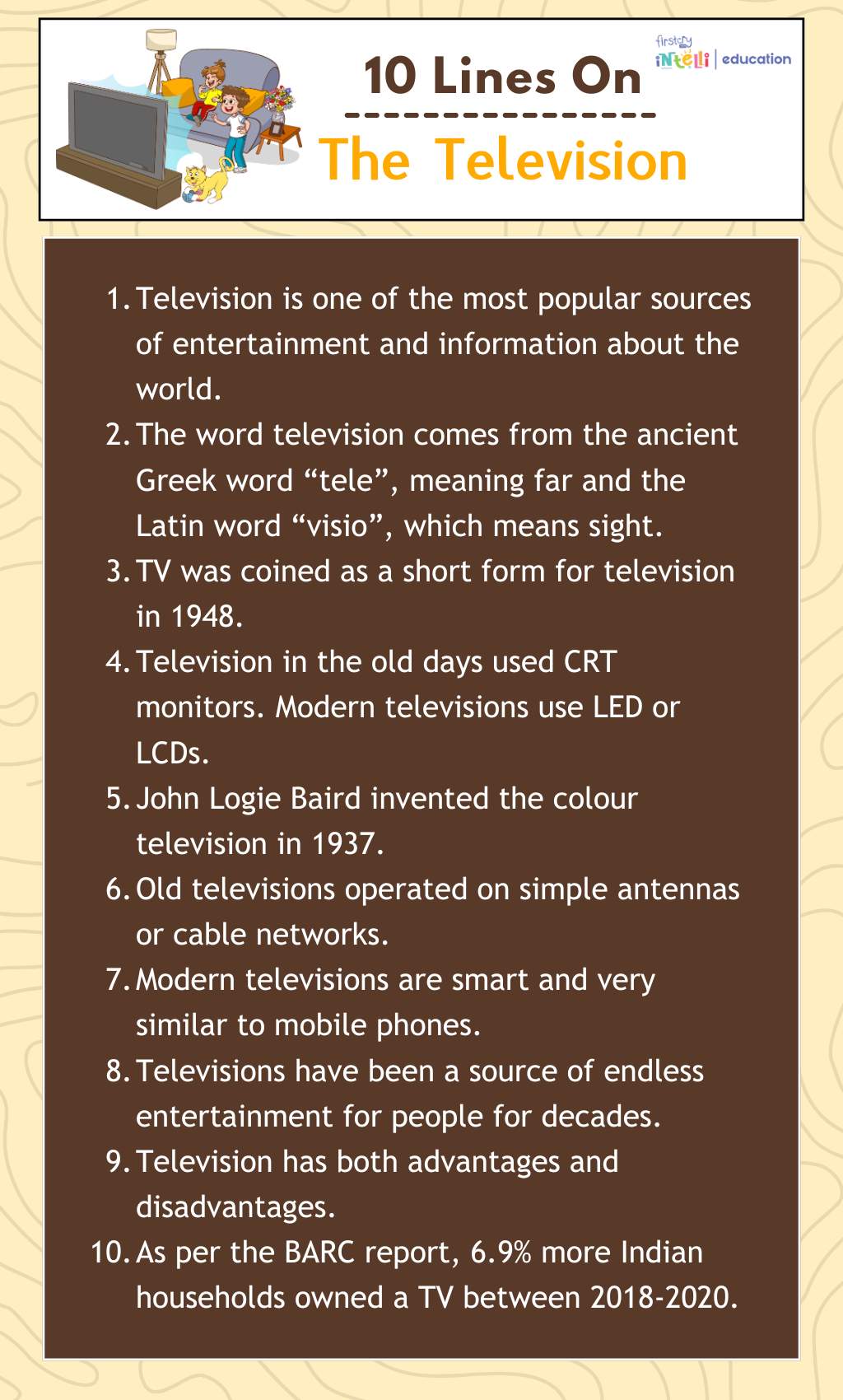 10 Lines On The Television - Infographics