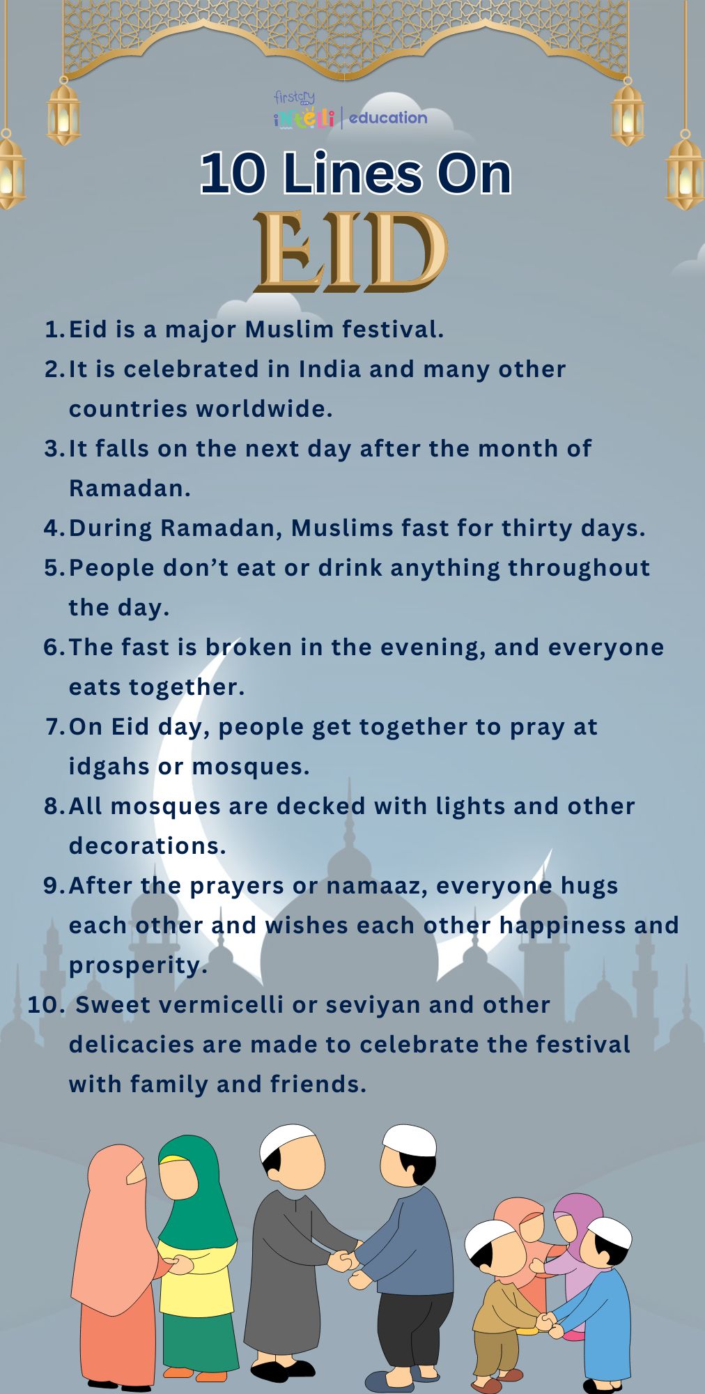 10 Lines On Eid - Infographics