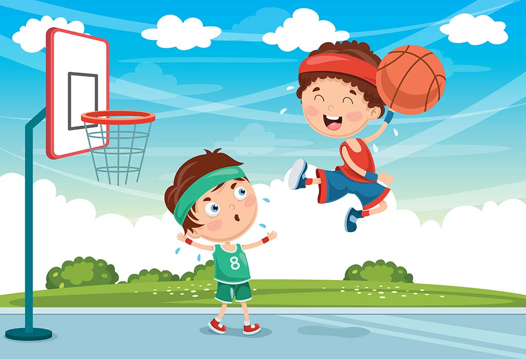 boys playing basketball