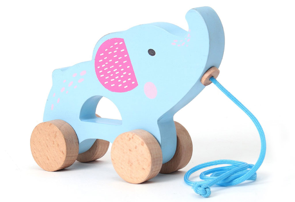 Wooden Pull Along Elephant