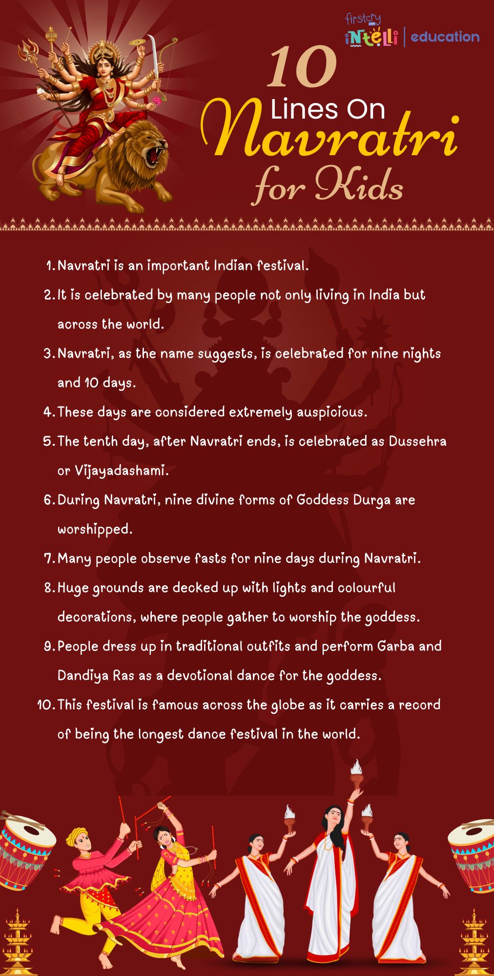 10 lines on Navratri - Infographic