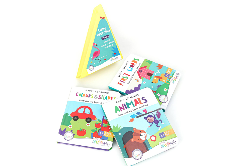 Intelliskills Board Books Animals Shapes & First Words Set