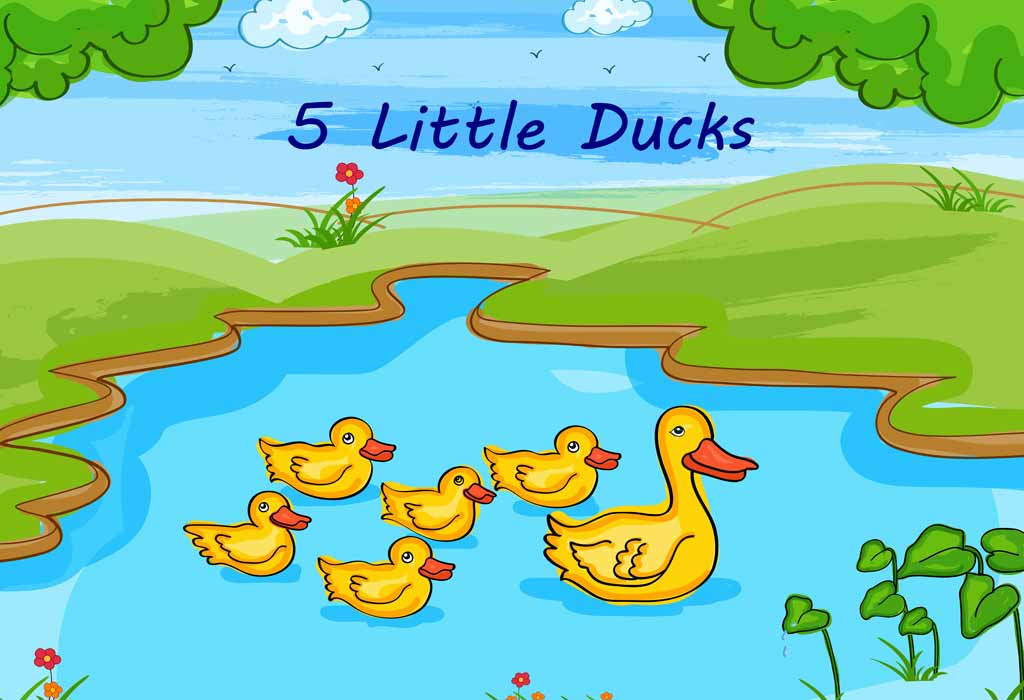 Five Little Ducks Nursery Rhyme For Kids With Lyrics