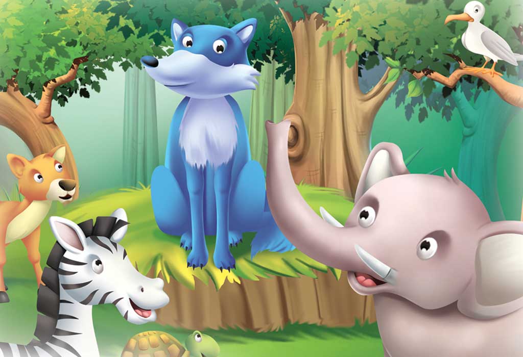 The Blue Jackal Story For Children With Moral