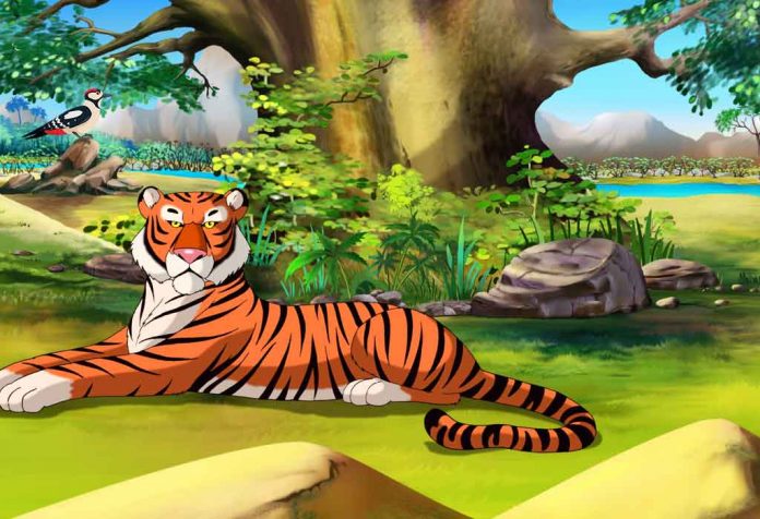 The Tiger And The Woodpecker Story for kids