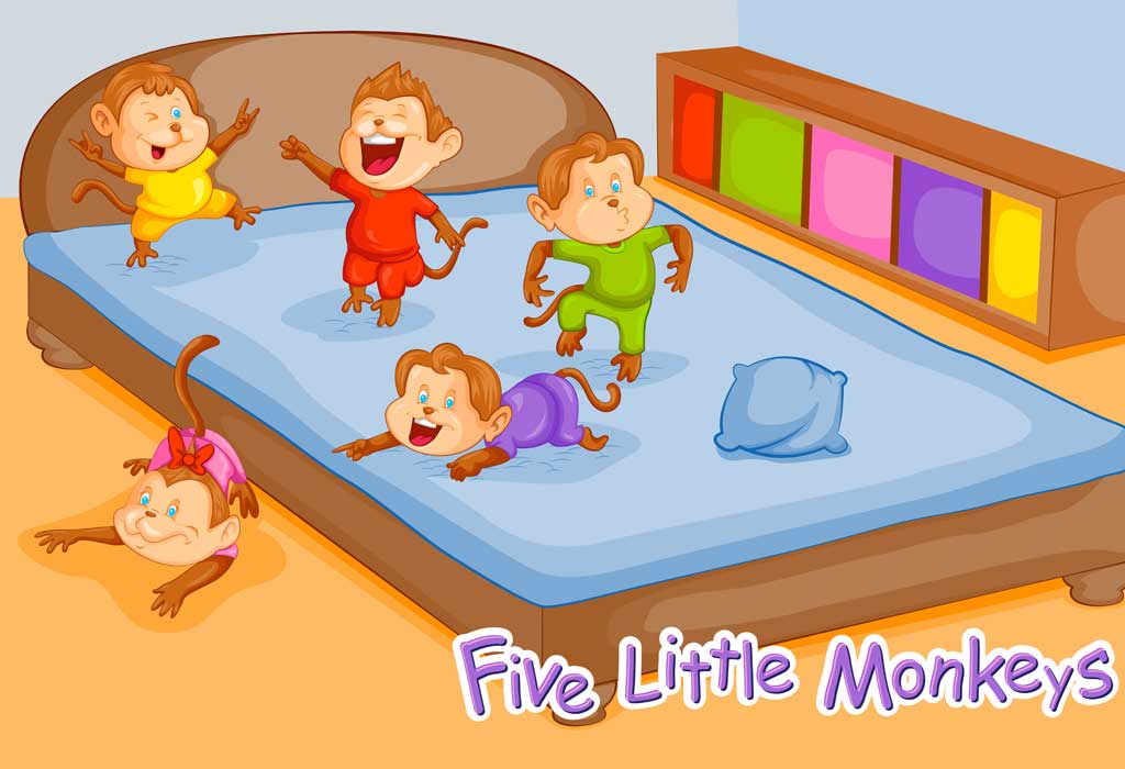 Five Little Monkeys | Nursery Rhyme For Kids With Lyrics