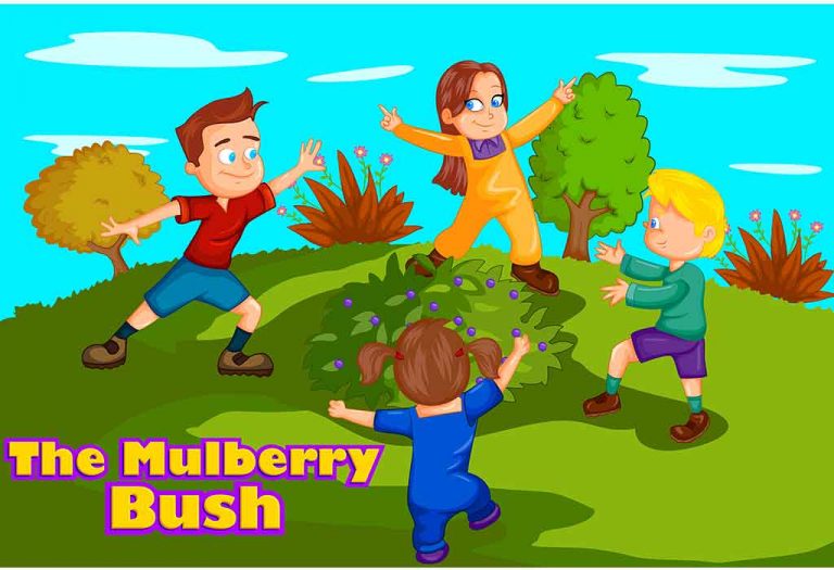 Here We Go Round The Mulberry Bush Nursery Rhyme For Kids With Lyrics