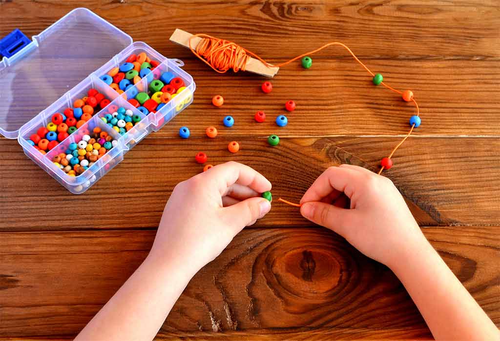 Infant / Toddler Fine Motor Activity With Threads And Vintage