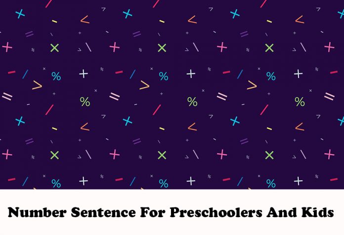 Number Sentence For Preschoolers And Kids