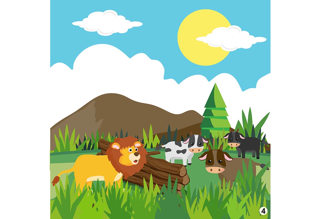 Lion And Cows Story For Children