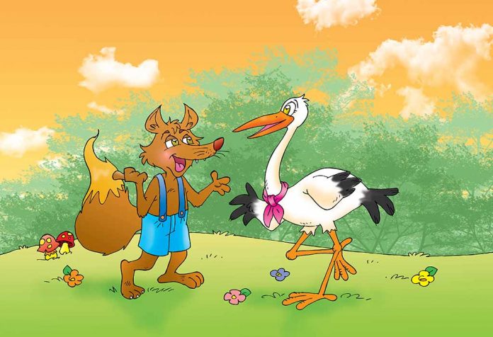 The Fox and The Stork Story With Moral For Kids