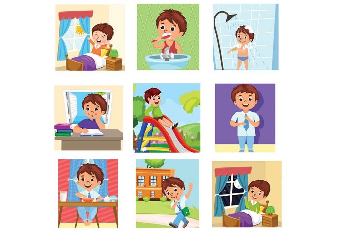 Daily Routine Words In English For Kids