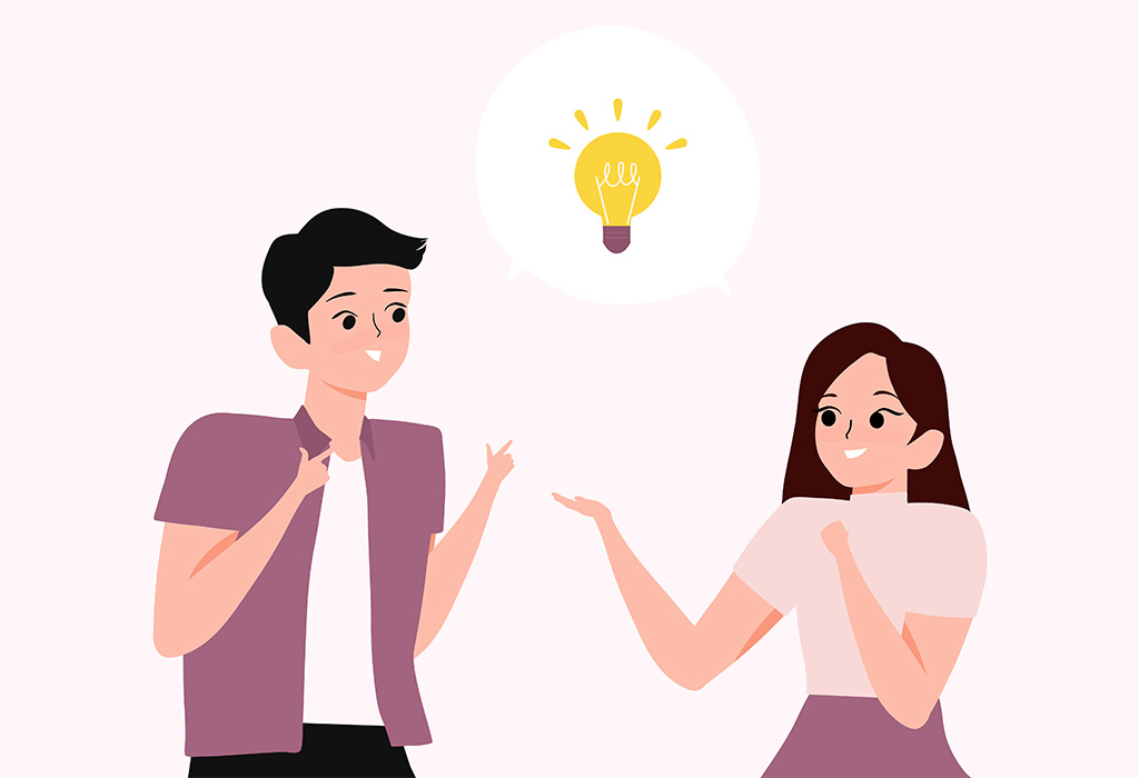 Couple solving a problem together Couple solving a problem together