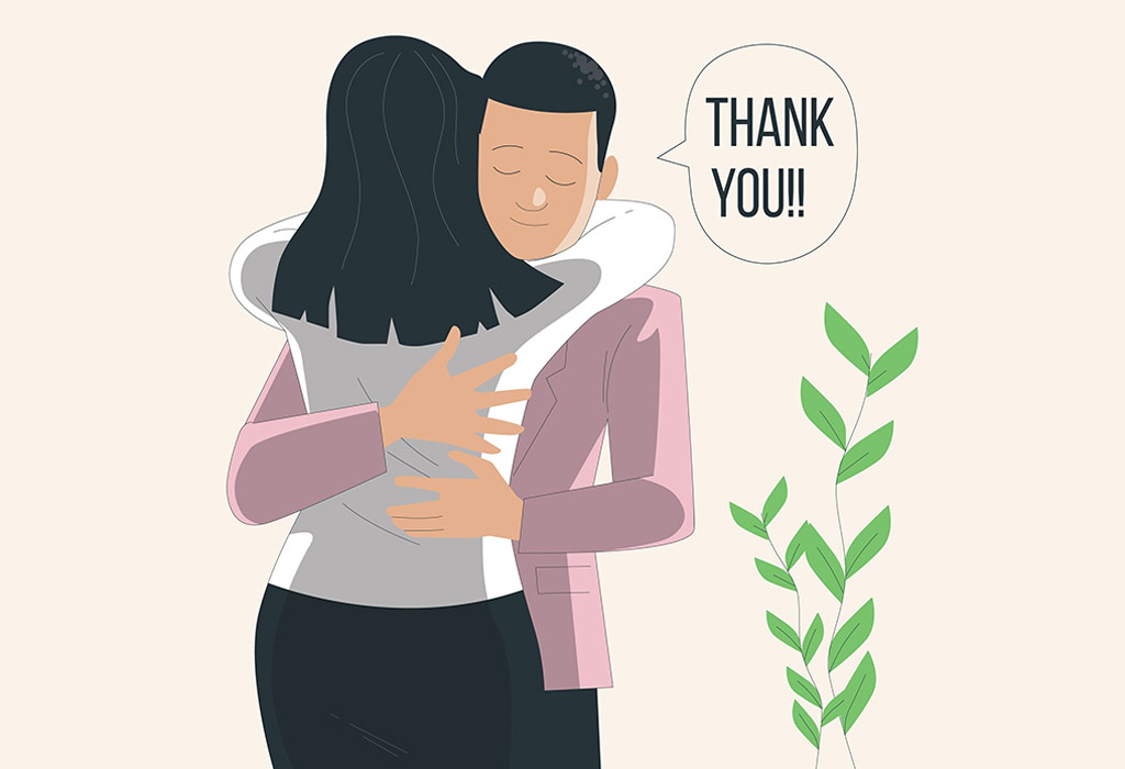 Husband thanking wife Husband thanking wife