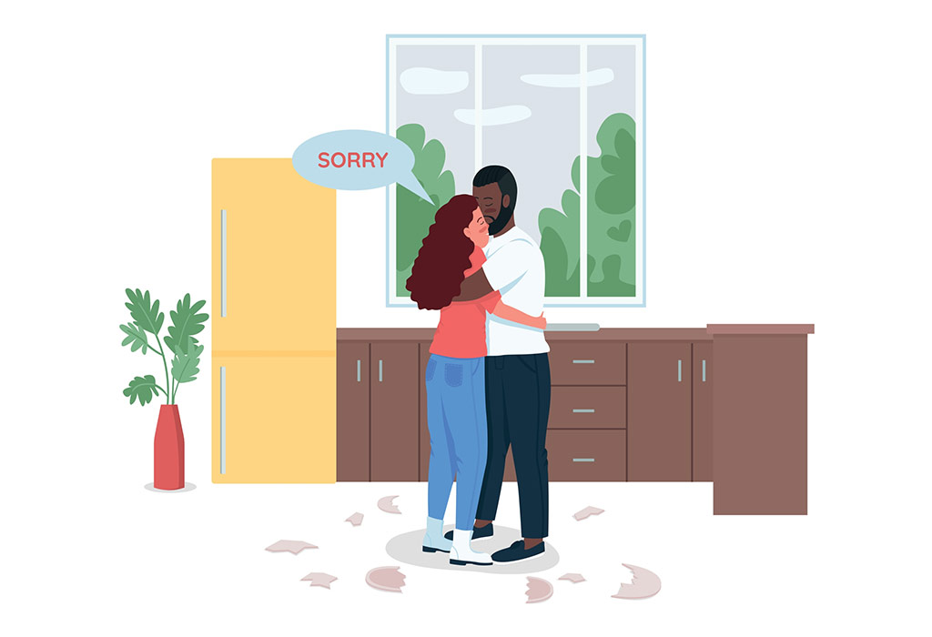 Partner saying sorry for breaking something Partner saying sorry for breaking something