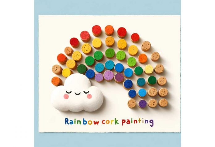 How to Make DIY Rainbow Cork Painting