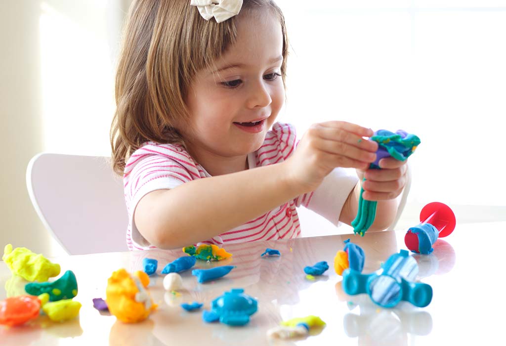 Sensory play with Playdoh
