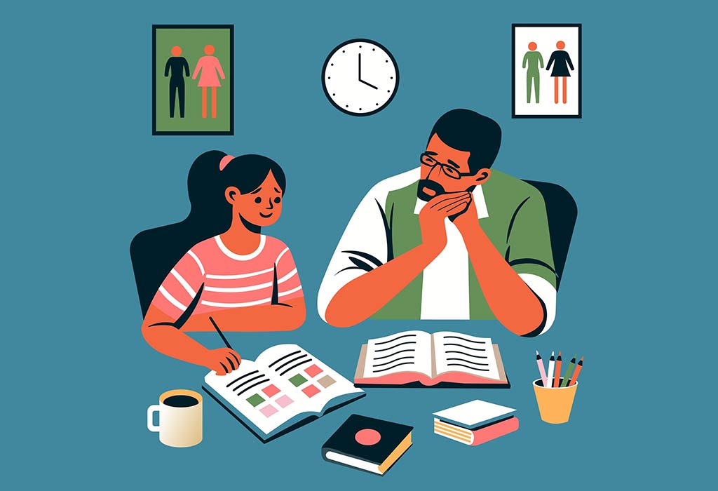 Parent being patient as child completes a task