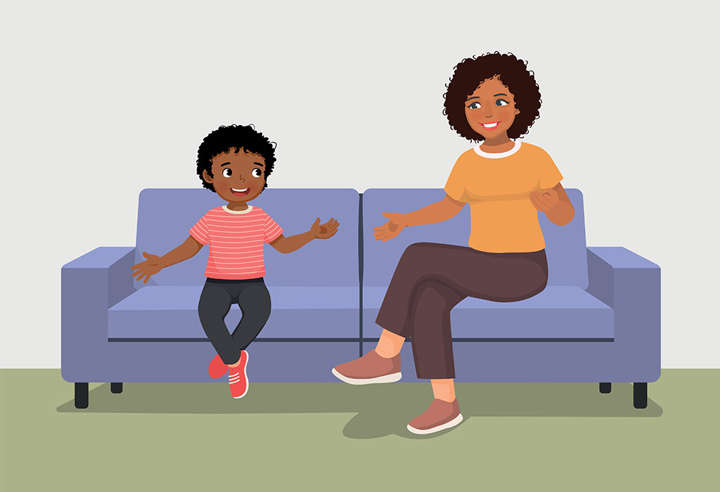 Parent teaching child about the importance of listening