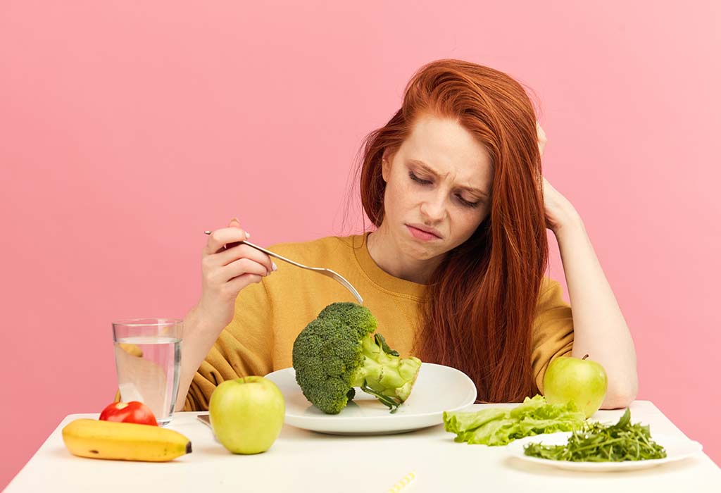 Parent avoiding healthy food