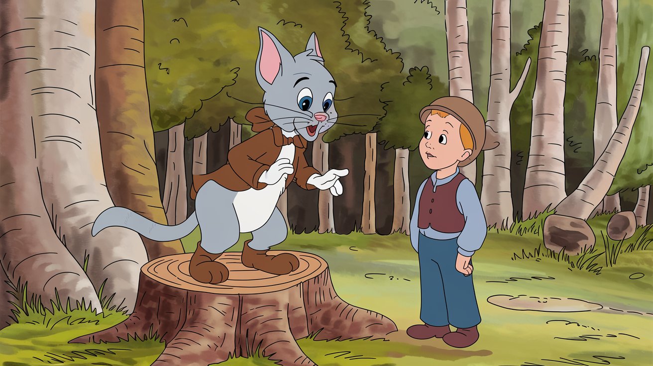 Puss talking with Miller's son