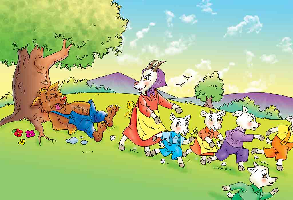 The Wolf and the Seven Little Goats Story with Moral