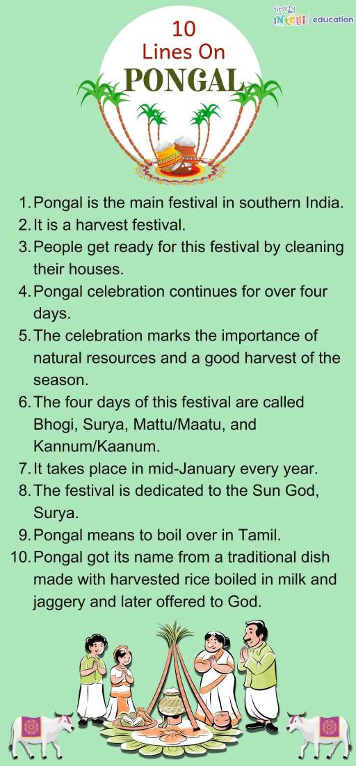 10 Lines on Pongal - Infographic