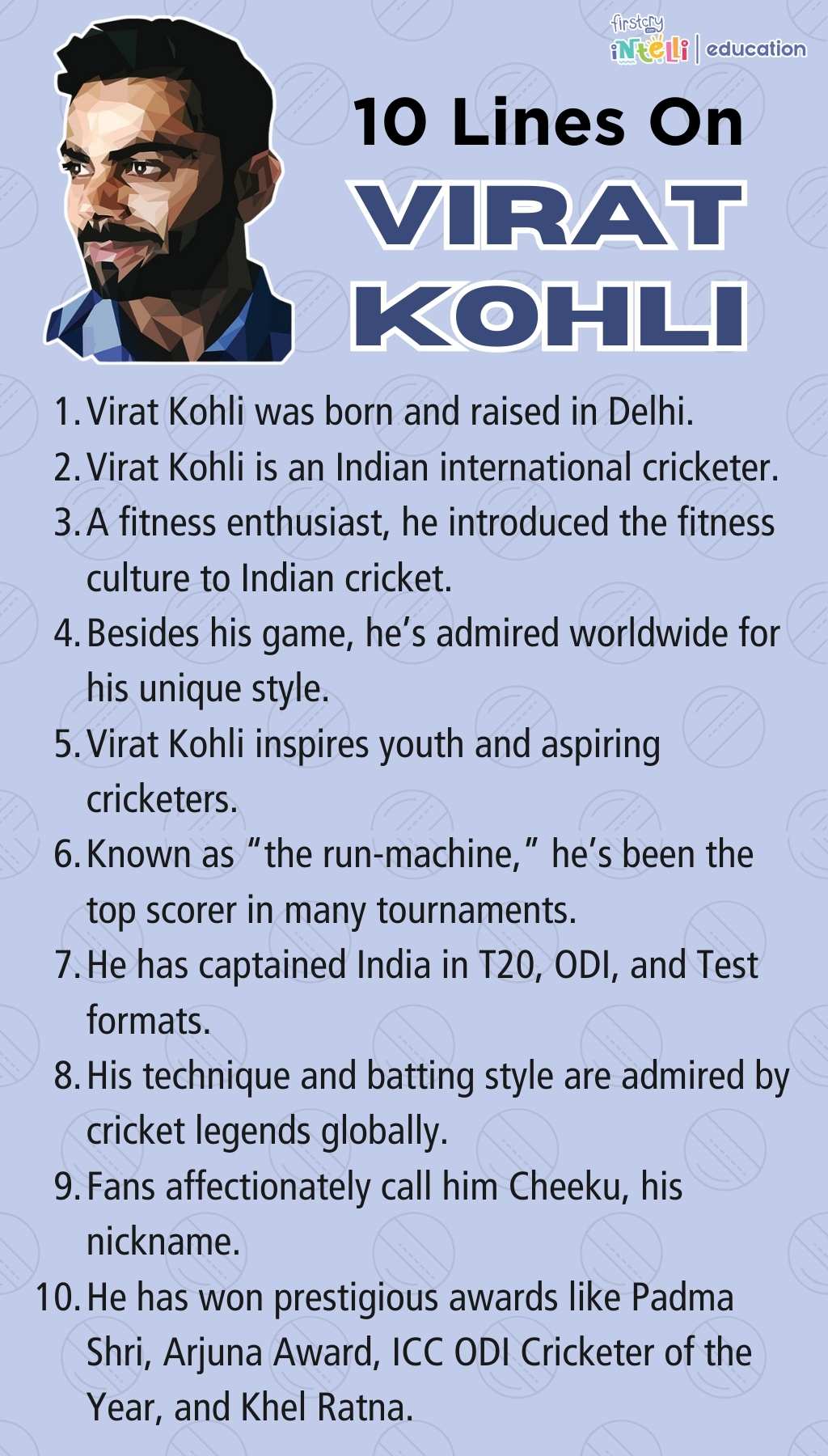 10 lines on virat kohli
