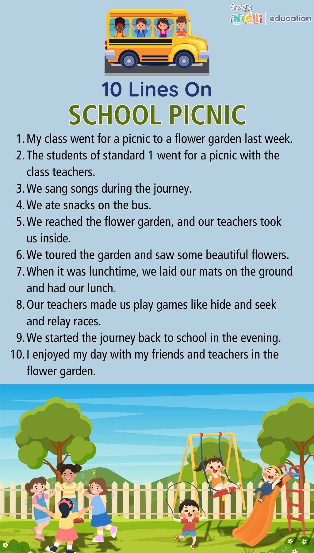 10 Lines on School Picnic
