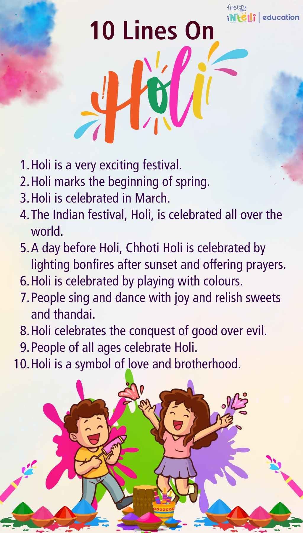 10 Lines On Holi 