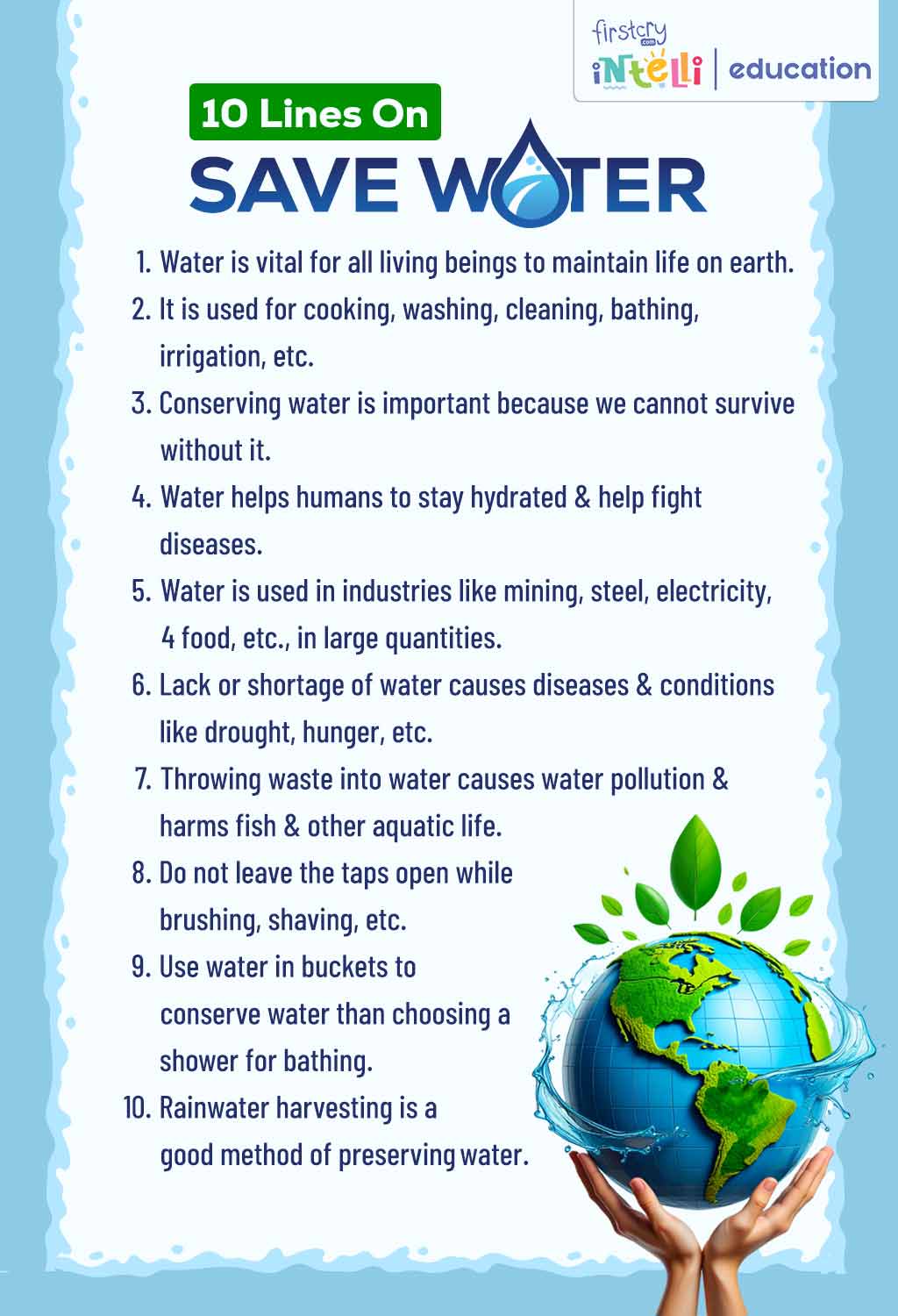 10 Lines on Save Water
