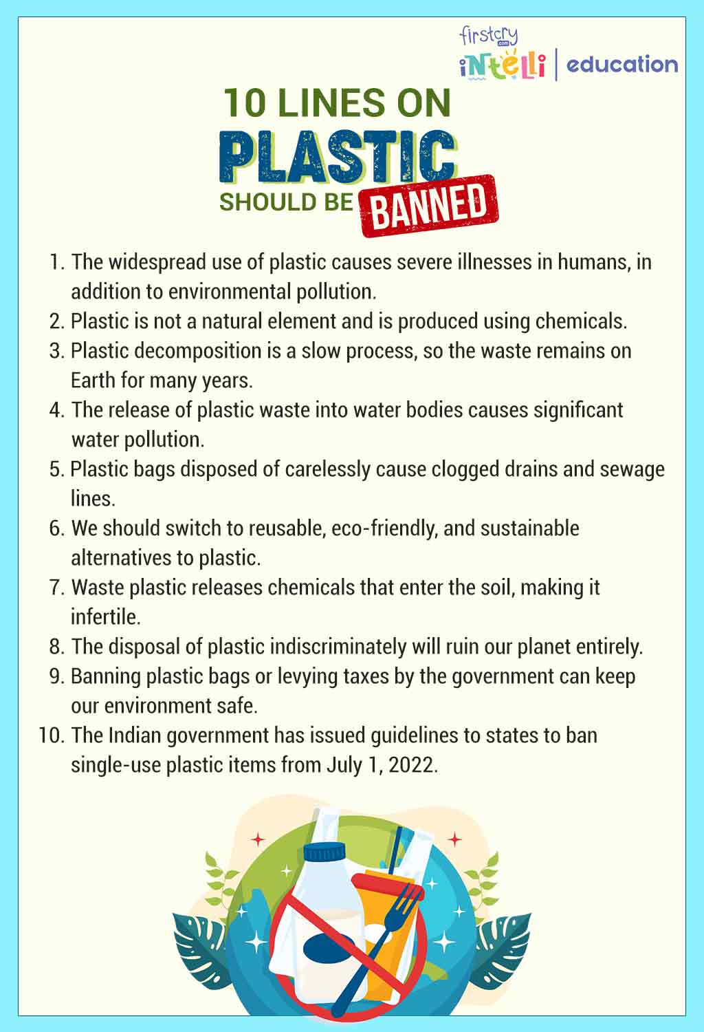 10 Lines on Plastic Should Be Banned