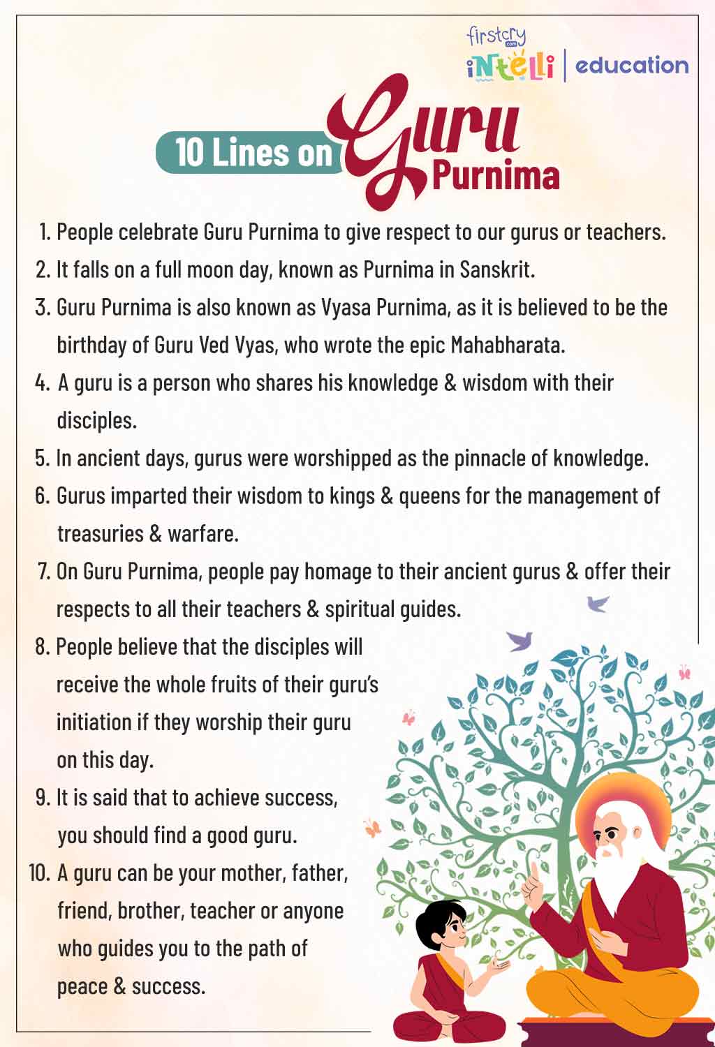 10 Lines on Guru Purnima