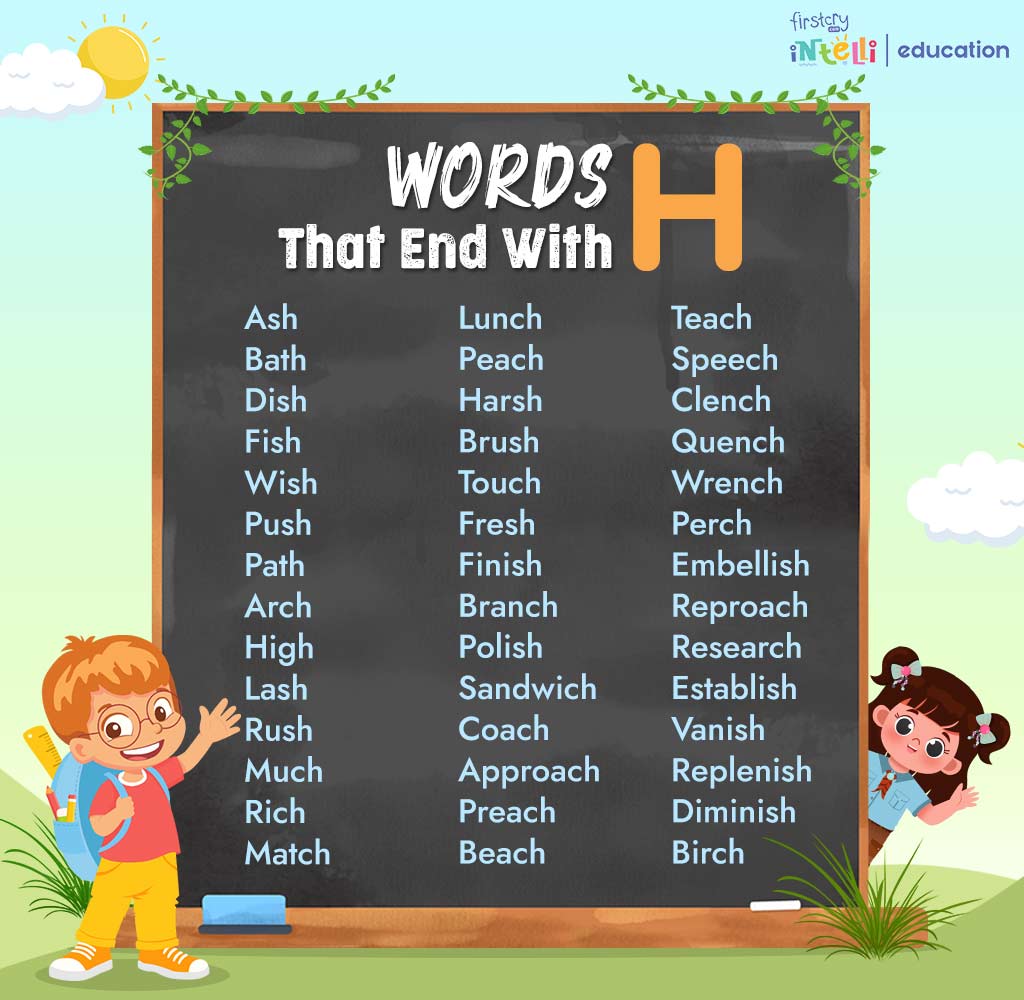 Words That End With H Chart