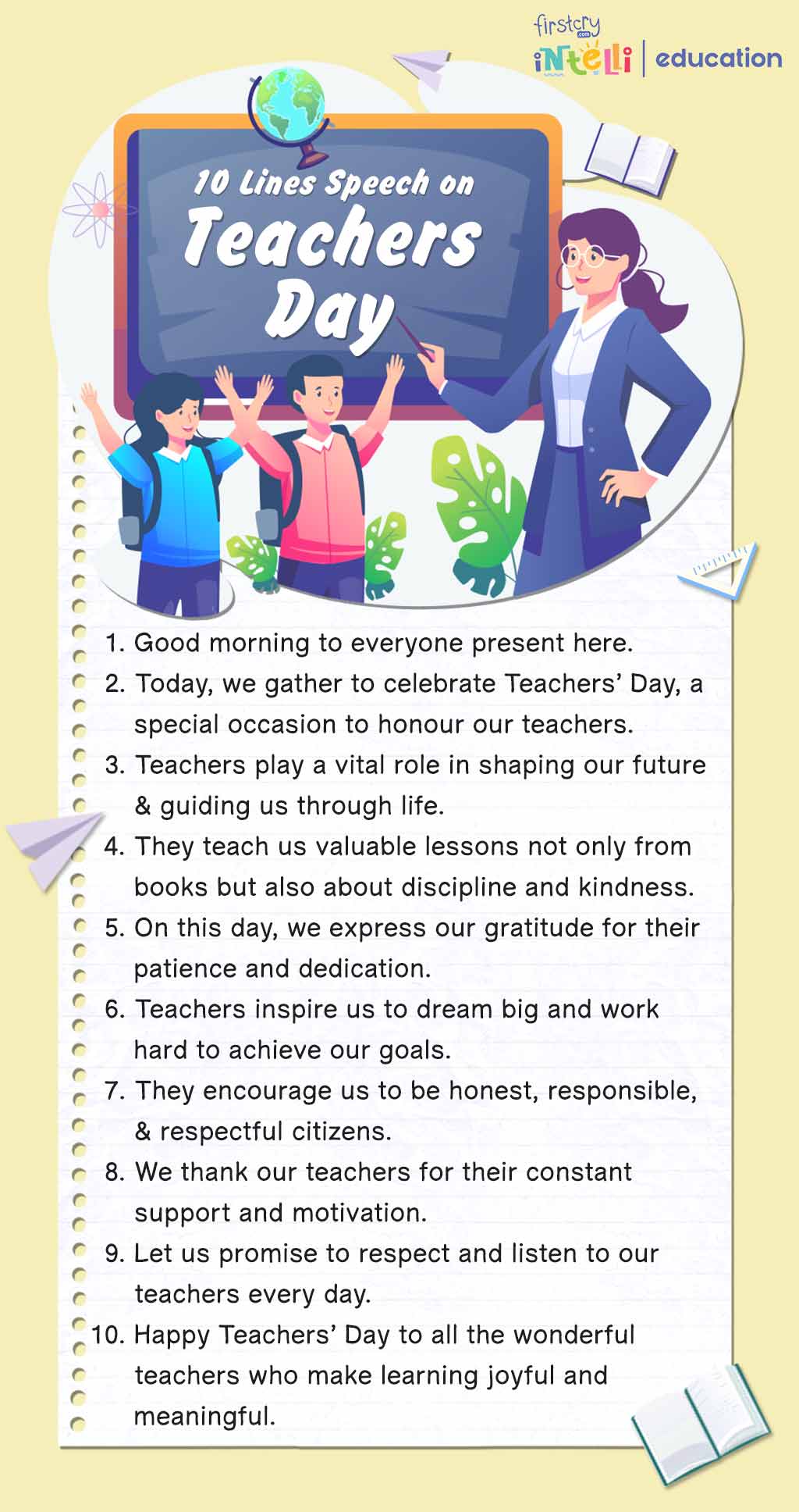 10 Lines Speech On Teachers Day