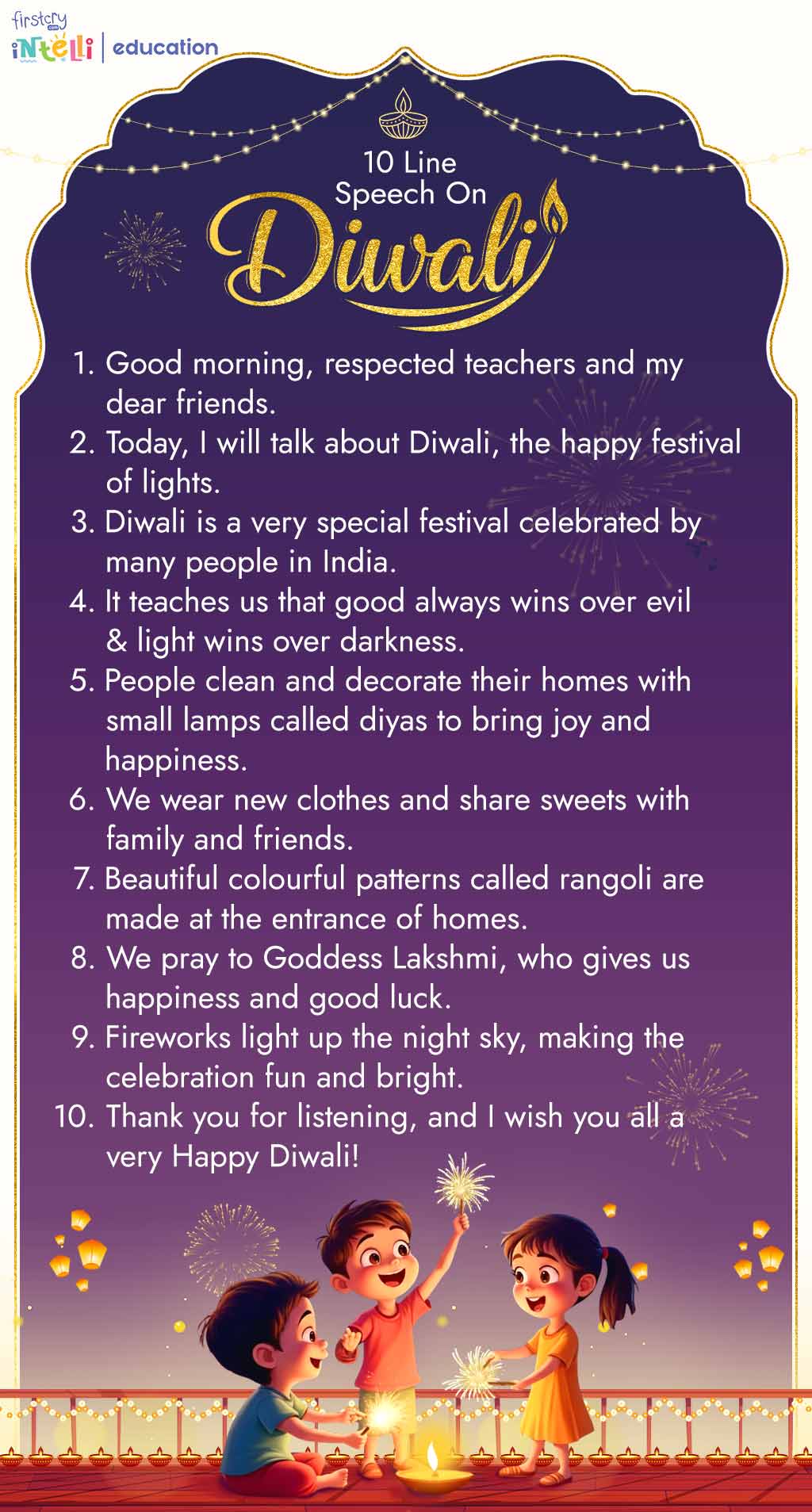 10 Line Speech On Diwali - Infographic
