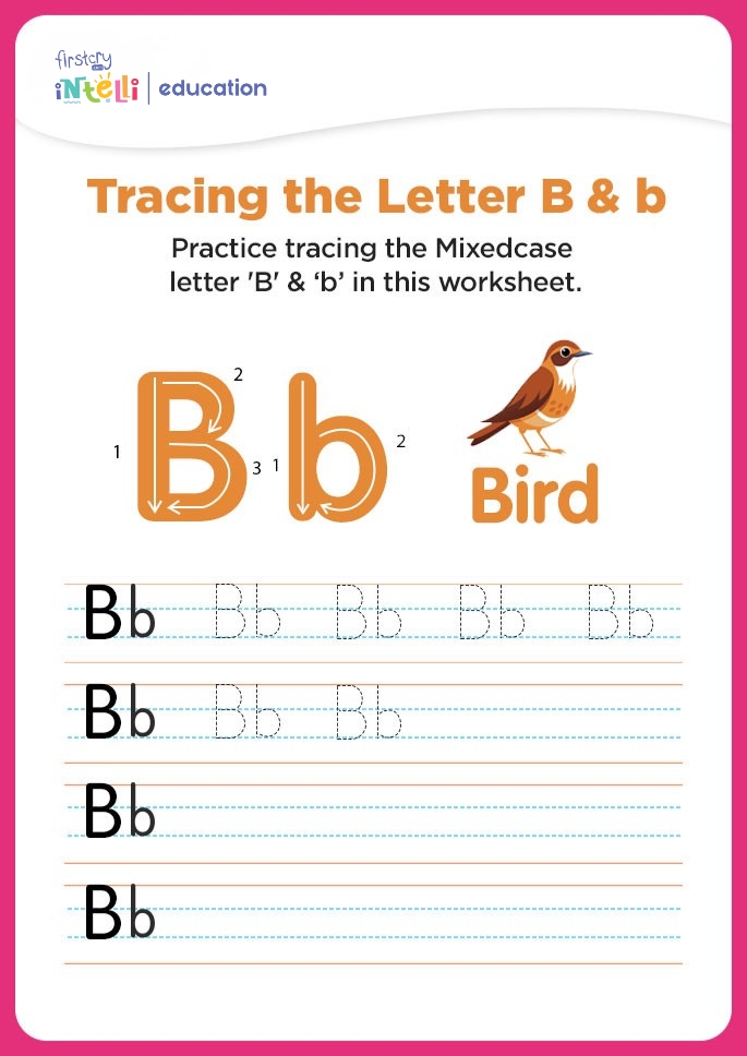 Bb for Bird Tracing Worksheet